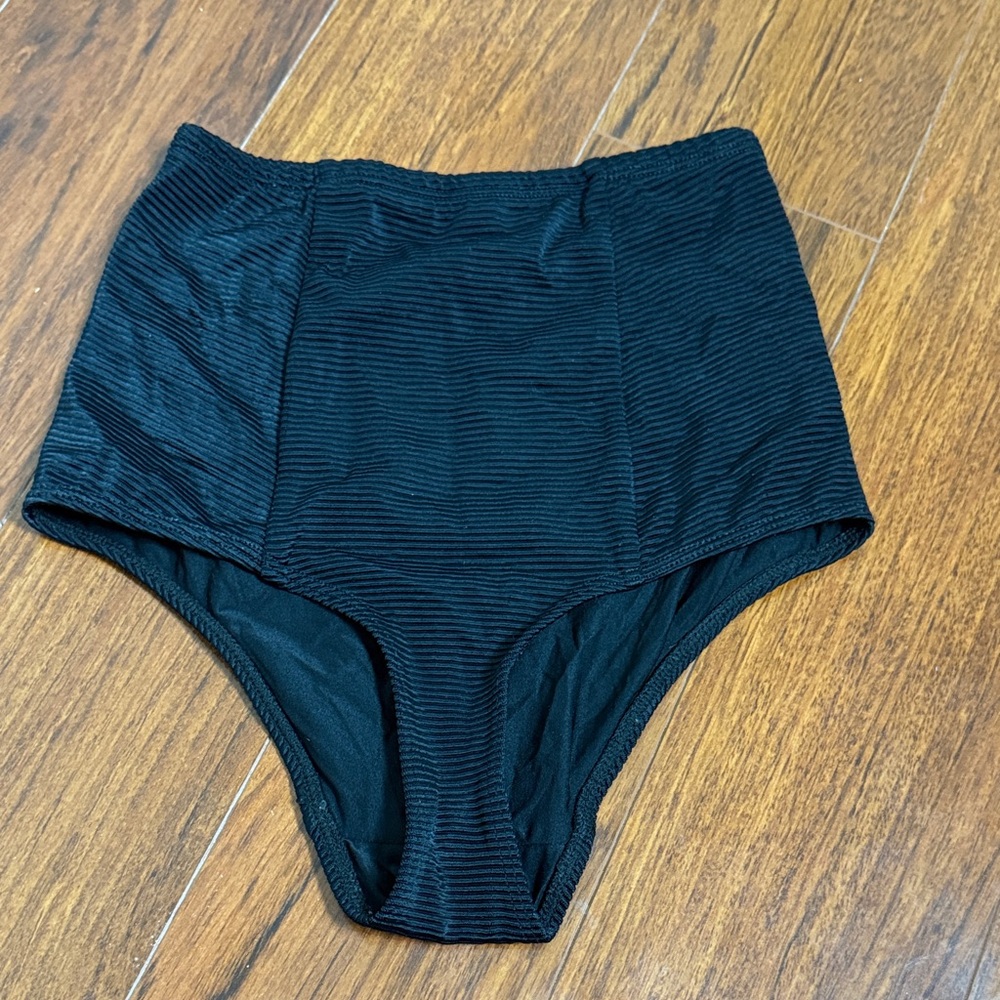American Apperal High-Waisted Black Swim Bottoms
